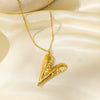 Wholesale Women's Heartshaped Titanium Steel Electroplated Necklace With O Word Chain