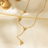 Wholesale Women's Heartshaped Titanium Steel Electroplated Necklace With O Word Chain