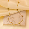 Wholesale Women's Heartshaped Titanium Steel Electroplated Necklace With O Word Chain