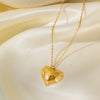 Wholesale Women's Heartshaped Titanium Steel Electroplated Necklace With O Word Chain