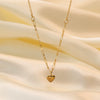 Wholesale Women's Heartshaped Titanium Steel Electroplated Necklace With O Word Chain
