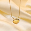 Wholesale Women's Heartshaped Titanium Steel Electroplated Necklace With O Word Chain