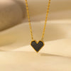 Wholesale Women's Heartshaped Titanium Steel Electroplated Necklace With O Word Chain