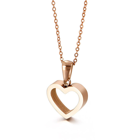 Wholesale Women's Heartshaped Titanium Steel Necklace With Electroplating Clavicle Chain Jewelry