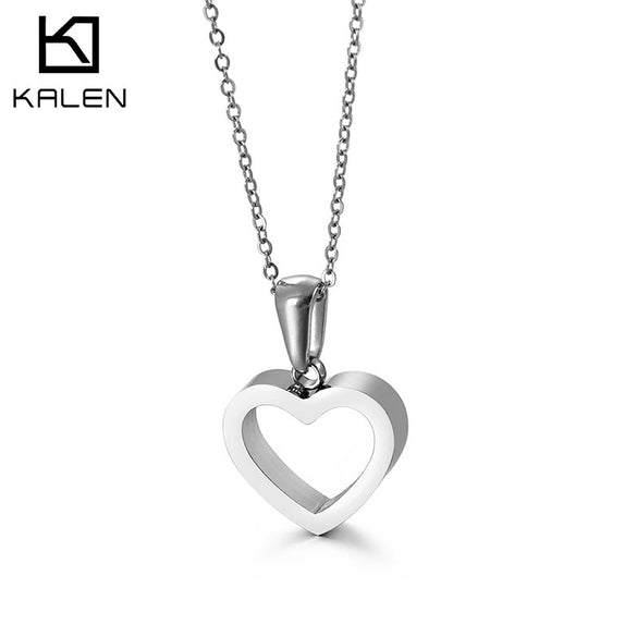 Wholesale Women's Heartshaped Titanium Steel Necklace With Electroplating Clavicle Chain Jewelry