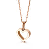 Wholesale Women's Heartshaped Titanium Steel Necklace With Electroplating Clavicle Chain Jewelry