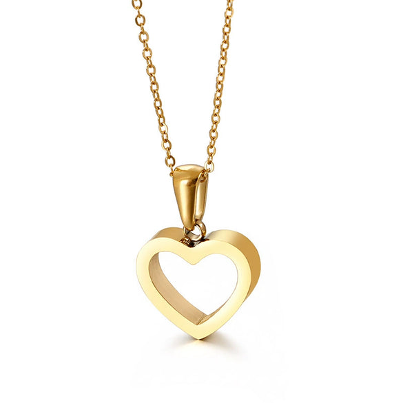 Wholesale Women's Heartshaped Titanium Steel Necklace With Electroplating Clavicle Chain Jewelry