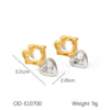Wholesale Women's Heartshaped Titanium Steel Stainless Steel Earrings With Vacuum Plating And 18K Gold Plating Nonfading Oxidation And Corrosion Resistant