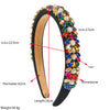Wholesale Women's Heavy Craft Beaded Imitation Pearl Floral Geometric Headband Hair Accessory With Diamond Design