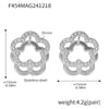 Wholesale Women's High Edition Flowers Double Sided Wear Buckle Zircon Earrings Jewelry In Stainless Steel With Geometric Pattern And 18K True Gold Plated Electroplating