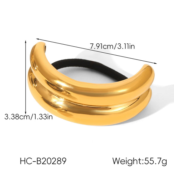 Wholesale Women's High Elasticity Geometric Electroplated Titanium Steel And Stainless Steel Hair Accessories