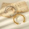 Wholesale Women's High End All Match Irregular Hammered Stainless Steel Bracelet With Pvd Furnace Real Gold Electroplating No Fade