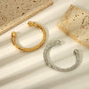 Wholesale Women's High End All Match Irregular Hammered Stainless Steel Bracelet With Pvd Furnace Real Gold Electroplating No Fade
