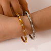 Wholesale Women's High End All Match 18K Gold Inlaid White Round Zircon Stainless Steel Bracelet With Electroplating
