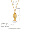 Wholesale Women's High End Creative Necklace And Earrings Set With Stainless Steel And Titanium Steel 18K Gold Plated Koi Pendant Animal Pattern Electroplated