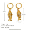 Wholesale Women's High End Creative Necklace And Earrings Set With Stainless Steel And Titanium Steel 18K Gold Plated Koi Pendant Animal Pattern Electroplated