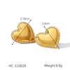 Wholesale Women's High End Heart Shaped Stainless Steel Earrings With Gold And Silver Color Matching And Electroplating
