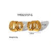 Wholesale Women's High End Light Luxury C Type Multi Layer Lines Retro Earrings In Stainless Steel With Geometric Design And Electroplating