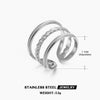 Wholesale Women's High Grade Stainless Steel Opening Adjustable Ring With Geometric Design 18K Gold Plated
