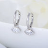 Wholesale Women's High Quality Simple Geometric Rhombus Zircon S925 Sterling Silver Earrings