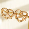 Wholesale Women's Highend Electroplated Alloy Heartshaped Earrings With 14K Gold Ear Needles