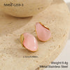 Wholesale Women's Highend Electroplated Resin And Stainless Steel Metal Splicing Earrings