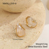 Wholesale Women's Highend Electroplated Resin And Stainless Steel Metal Splicing Earrings