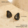 Wholesale Women's Highend Electroplated Resin And Stainless Steel Metal Splicing Earrings