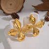 Wholesale Women's Highend Exaggerated Oversized Stainless Steel Flower Earrings With Pvd Furnace Vacuum Real Gold Plating