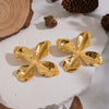 Wholesale Women's Highend Exaggerated Oversized Stainless Steel Flower Earrings With Pvd Furnace Vacuum Real Gold Plating