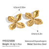 Wholesale Women's Highend Exaggerated Oversized Stainless Steel Flower Earrings With Pvd Furnace Vacuum Real Gold Plating