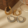 Wholesale Women's Highend Exaggerated Stainless Steel Earrings With Geometric Ushape Pattern And Electroplating Treatment