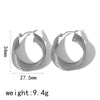 Wholesale Women's Highend Exaggerated Stainless Steel Earrings With Geometric Ushape Pattern And Electroplating Treatment
