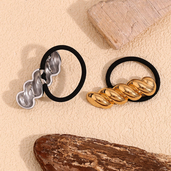 Wholesale Women's Highend Fashion Geometric Stainless Steel 18K Gold Plated Twist Shape Hair Accessories