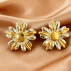 Wholesale Women's Highend Floral Stainless Steel Electroplated Earrings