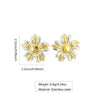 Wholesale Women's Highend Floral Stainless Steel Electroplated Earrings