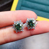 Wholesale Women's Highend Geometric And Flower Patterned Copper Earrings With Zirconia Design