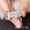 Wholesale Women's Highend Geometric Copper Inlaid Zircon Ring Twopiece Set