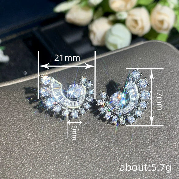 Wholesale Women's Highend Geometric Copper Zirconia Micropaved Specialshaped Earrings