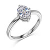 Wholesale Women's Highend Geometric Double Row Diamond S925 Sterling Silver Electroplated Ring