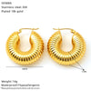 Wholesale Women's Highend Geometric Electroplated Titanium Steel Cshaped Hollow Earrings