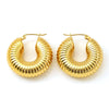 Wholesale Women's Highend Geometric Electroplated Titanium Steel Cshaped Hollow Earrings