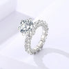 Wholesale Women's Highend Geometric Moissanite Inlay Silver Ring