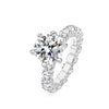 Wholesale Women's Highend Geometric Moissanite Inlay Silver Ring