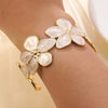Wholesale Women's Highend Geometric Open Stainless Steel Oildripping Flower Bracelet