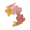 Wholesale Women's Highend Geometric Open Stainless Steel Oildripping Flower Bracelet