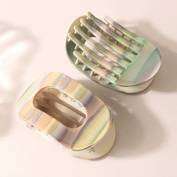 Wholesale Women's Highend Geometric Pc Spray Painted Flat Oval Duckbill Hairpin Hair Accessories