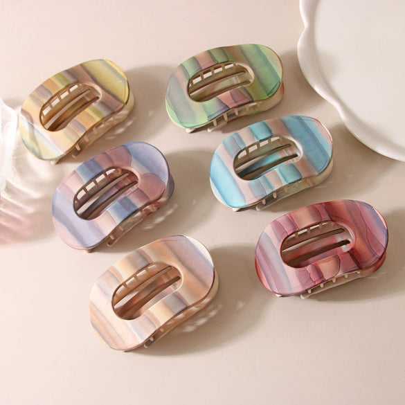 Wholesale Women's Highend Geometric Pc Spray Painted Flat Oval Duckbill Hairpin Hair Accessories