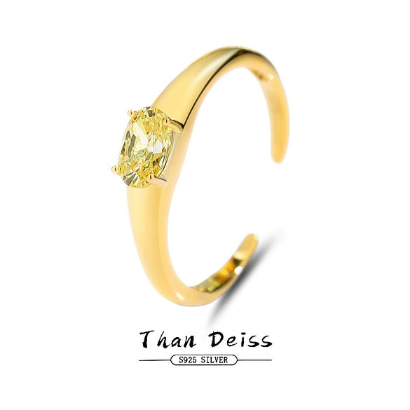 Wholesale Women's Highend Geometric S925 Sterling Silver Ring With Electroplating