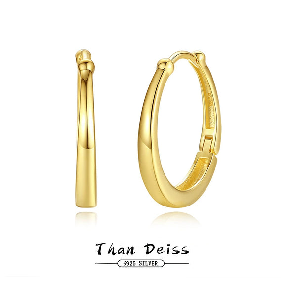 Wholesale Women's Highend Geometric S925 Sterling Silver Ushaped Plain Hoop Earrings With Electroplating